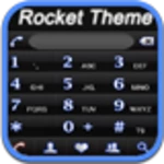 rocketdial theme neon black android application logo